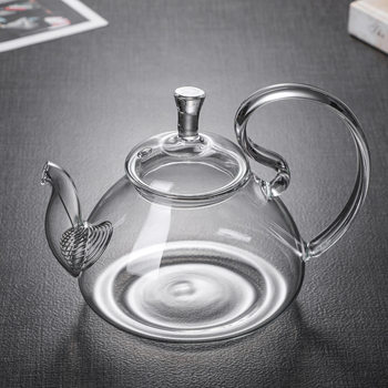 High Borosilicate Glass Phoenix Tail Teapot, Electric Ceramic Stove Can Be Used to Boil Scented Tea Teapot, Large Capacity Heat-Resistant Glass High Handle Teapot