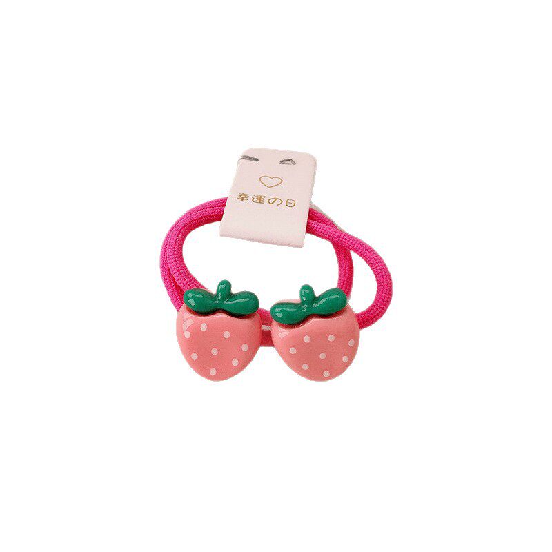 New Children's Strawberry Hair Band Does Not Hurt the Hair Little Girl's Ball Headband Hair Rope Cartoon Headband Hair Accessories