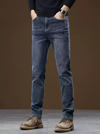 A generation of 2025 spring and autumn new high-end jeans men's straight tube slim stretch leggings casual men's pants