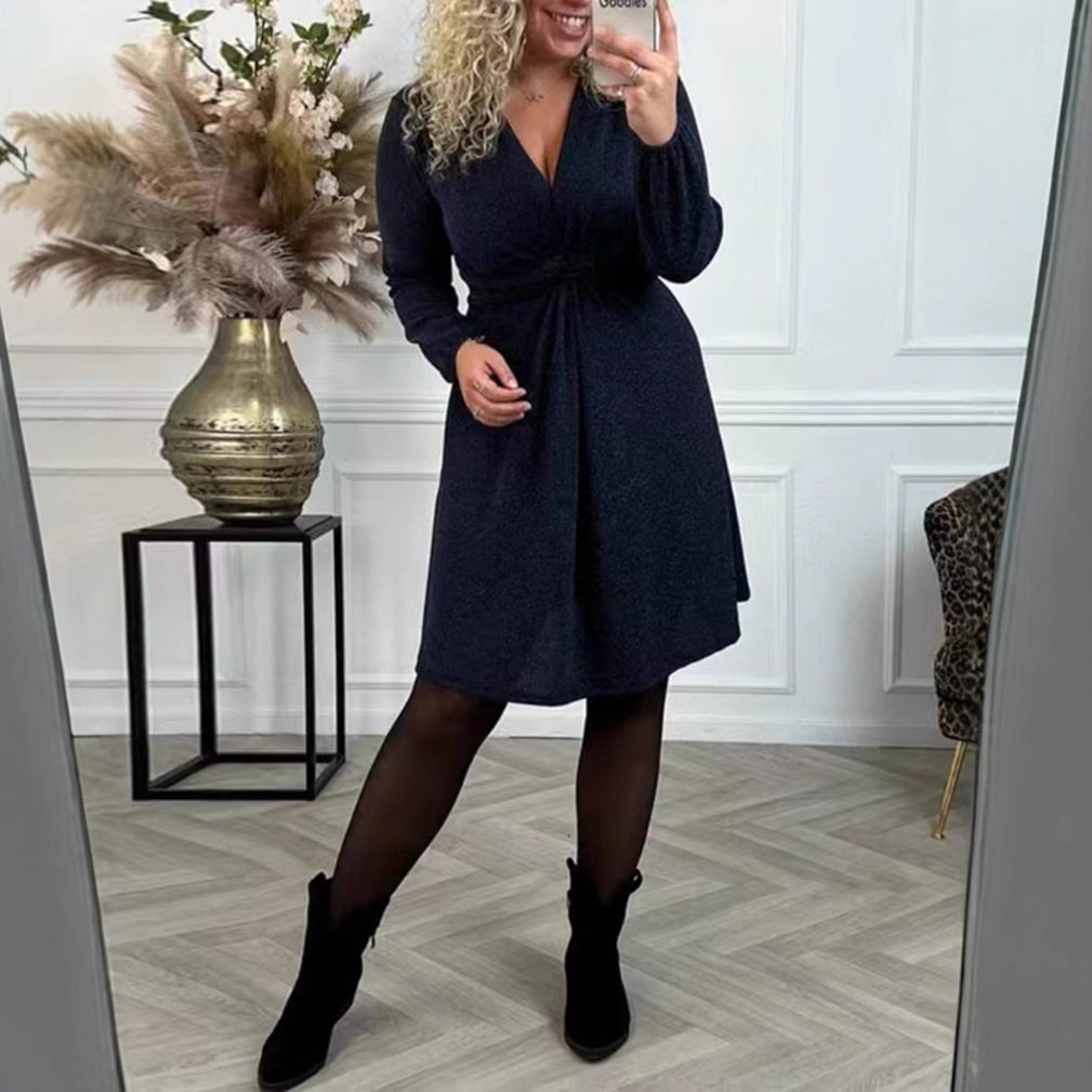 V Neck Long Sleeve Bodycon Dress Sexy Fit Autumn Winter Style Perfect for Parties and Events Wholesale Available