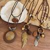 New Chinese Style Retro Long Sweater Chain Zen Feather Necklace Women's 2024 New Ethnic Style Stacking Accessories Autumn