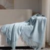 Nordic Solid Color Class A Tassel Blanket Thread Blanket Sofa Blanket Office Nap Blanket Air-conditioning Blanket Bed End Towel Knitted Blanket