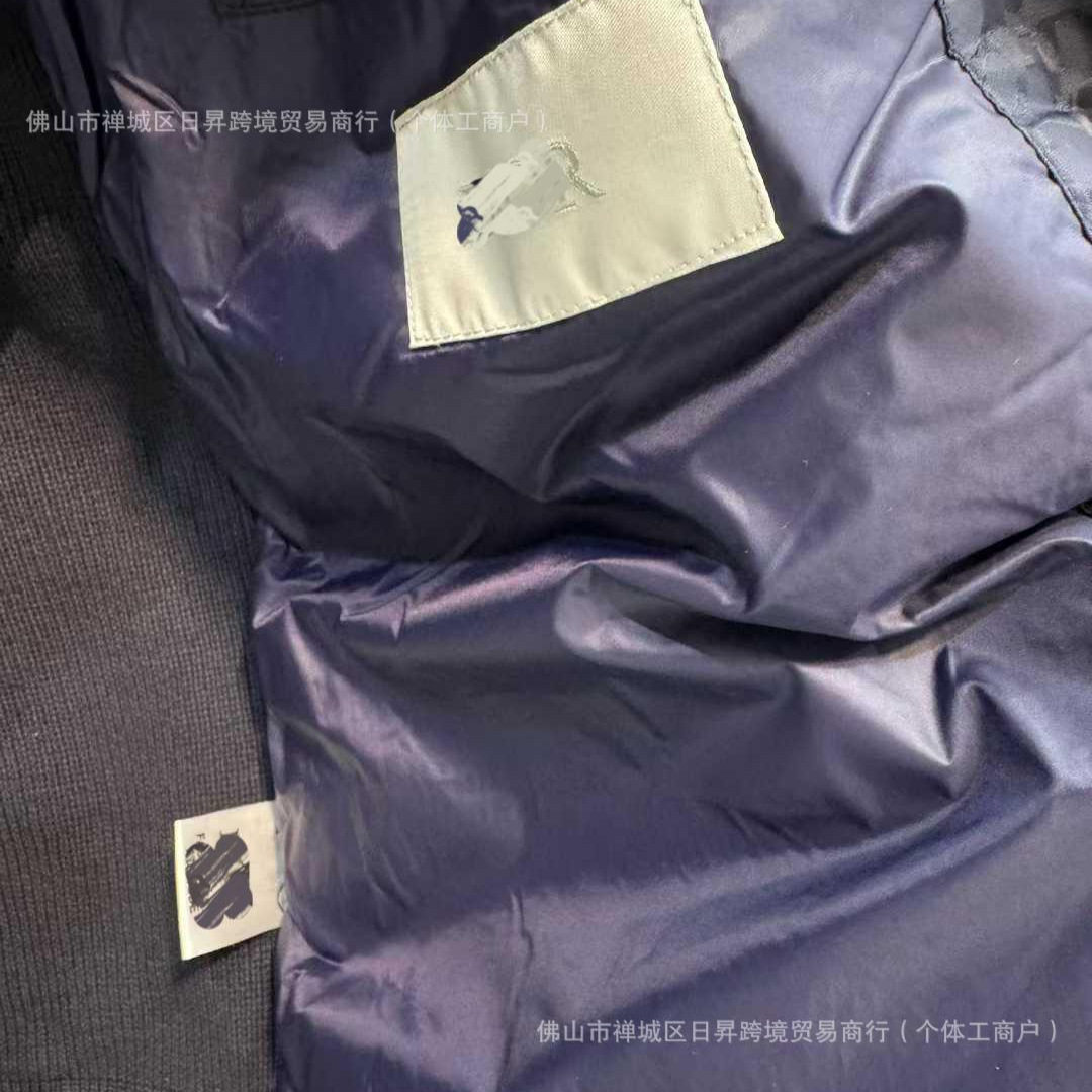 Factory Real Shot D Brand Oblique Print Full Print Knitted Stand Collar down Jacket Commuter Warm Casual Couple Coat