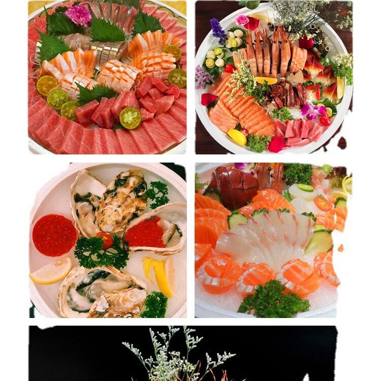 Sashimi foam box round seafood hot pot salmon platter takeaway sashimi packing box poly dragon incubator