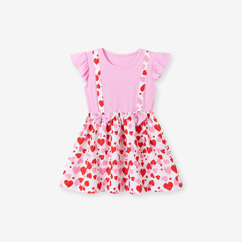 Girls' Summer Ruffle Sleeve Dress Wholesale from Factory, Cute Kids' Dress