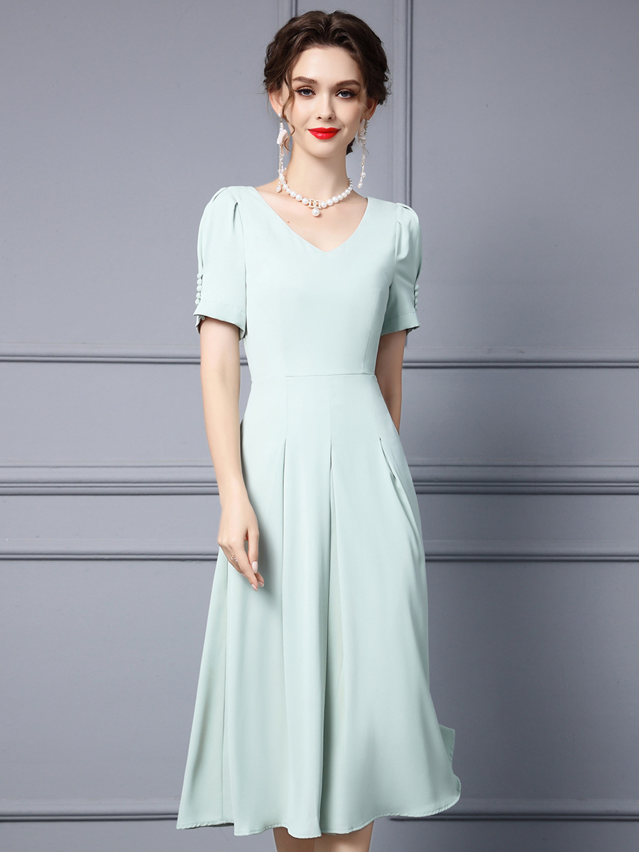 (Mới) Mã K0739 Giá 2500K: Váy Đầm Liền Thân Nữ Shtdc Dáng Chữ A Tay Phồng Hàng Mùa Hè Cổ Chữ V Thời Trang Nữ Chất Liệu G05 Sản Phẩm Mới, (Miễn Phí Vận Chuyển Toàn Quốc).