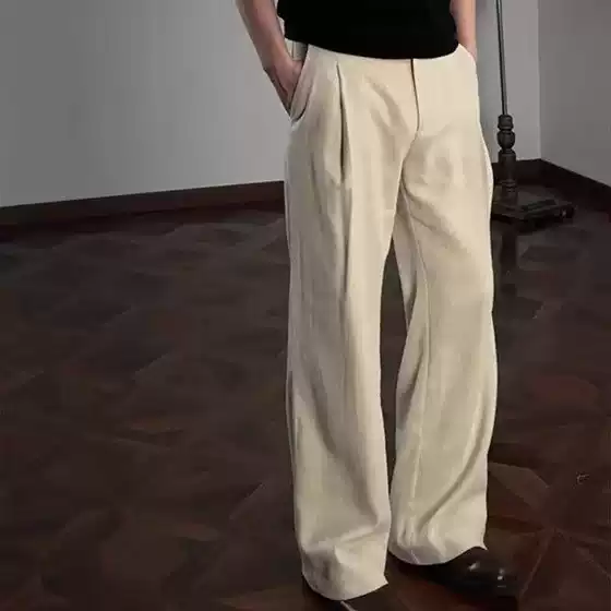 Old Money Style Linen Casual Pants for Men and Women, Summer Thin Flared Wide-Leg Trousers, High-Waisted Straight-Leg Suit Pants