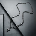L331-c (cross pattern necklace) black