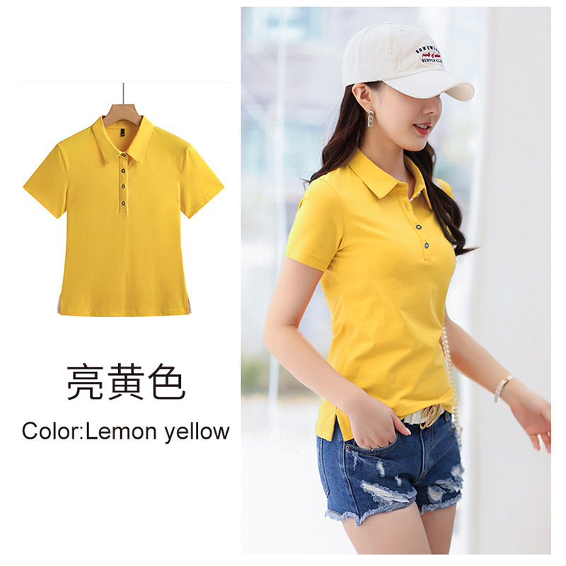 2026夏装纯色翻领韩版修身女装短袖T恤简约时尚上衣小polo衫1818