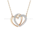 Double love rose gold necklace