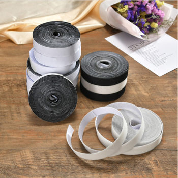 Black and White Nylon Adhesive Velcro Hook and Loop Fastener Seamless Hook and Loop Clothing Curtain Self-Adhesive Ready Stock Wholesale