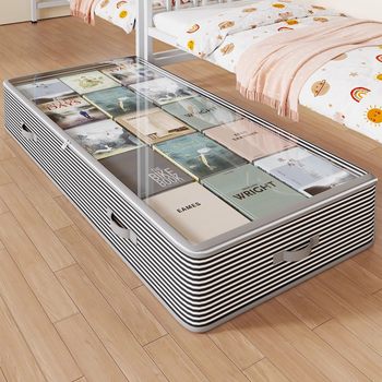 Dormitory Bed Storage Box Large Capacity Under-Bed Pull-Out Cabinet Book Storage Artifact Lower Bunk Clothes Storage Box Book Box