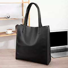 2026 New Men's Handbag Casual Trendy Single-Shoulder Large Capacity Vertical Tote Bag Men's Retro Crazy Horse Leather