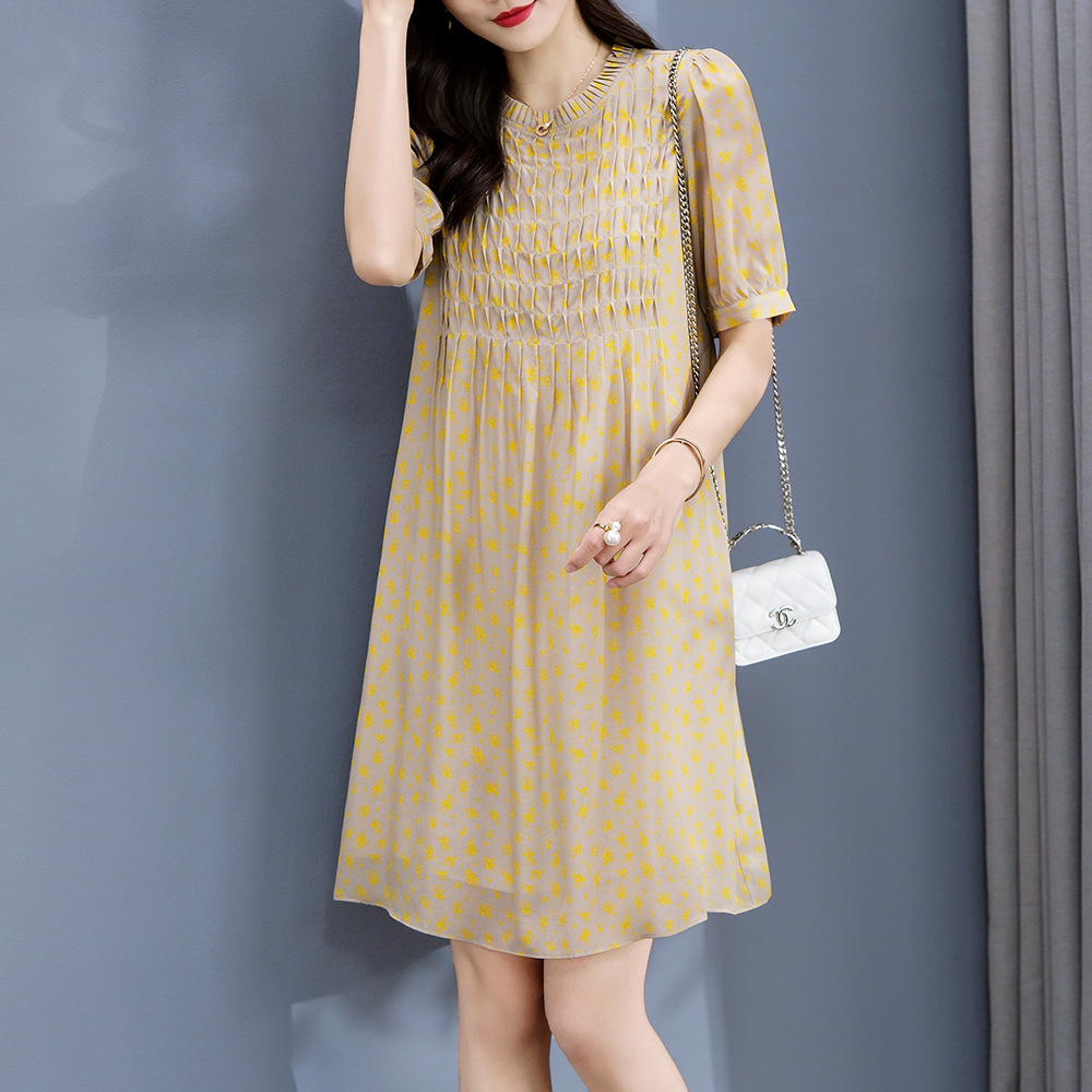 (Mới) Mã K6986 Giá 2760K: Váy Đầm Liền Thân Nữ Shtde Dáng Chữ A Ngắn Tay Hàng Mùa Hè Họa Tiết Hoa Thời Trang Nữ Chất Liệu Lụa Tơ Tằm G06 Sản Phẩm Mới, (Miễn Phí Vận Chuyển Toàn Quốc).