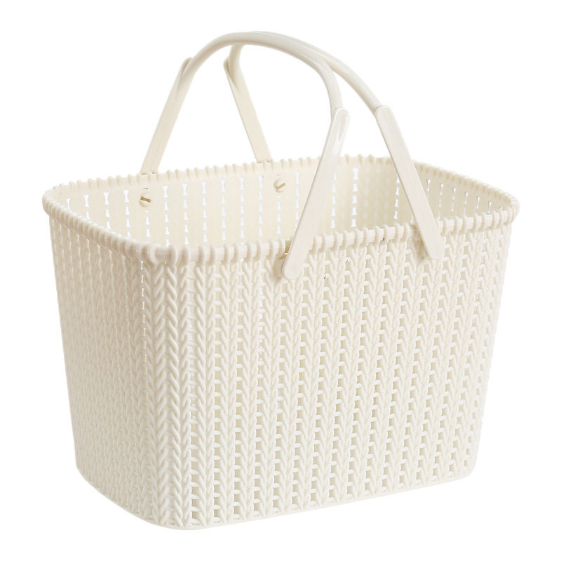 Bath Rattan Desktop Bath Basket Plastic Storage Satchel Bath Basket Cute Dormitory Bath Bathroom Toiletries
