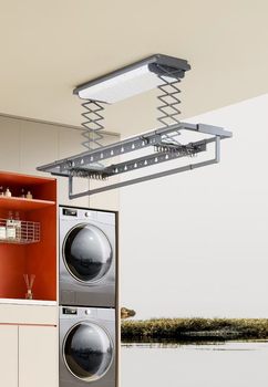 Curved Screen Electric Clothes Drying Rack Remote Control Lifting Fully Automatic Balcony Home Smart Clothes Drying Rack Clothes Rod Machine Telescopic