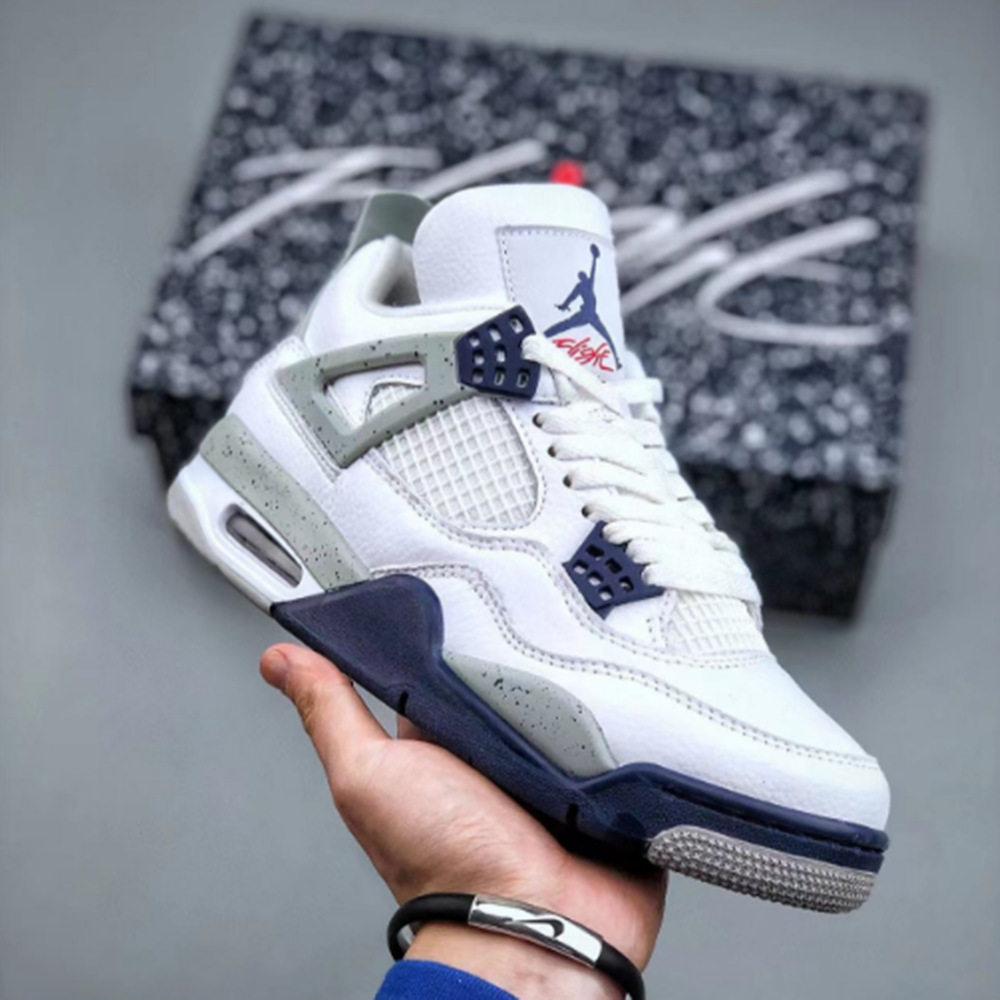 Putian Shoes Company version AJ4 White Oreo White Red Buckle Racing Blue Black Cat Joe 4 Men's Shoes Women's Shoes Air Cushion Basketball