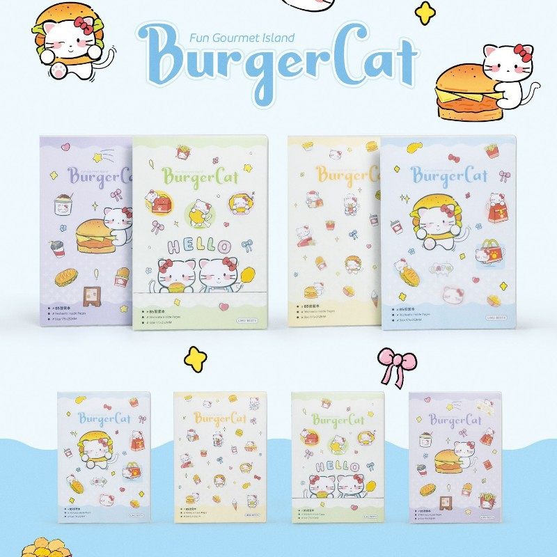 バーガーキャット-B5 ラバースリーブブック（横線）