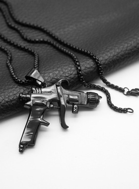 项链吊坠朋克钢男喷枪喷漆