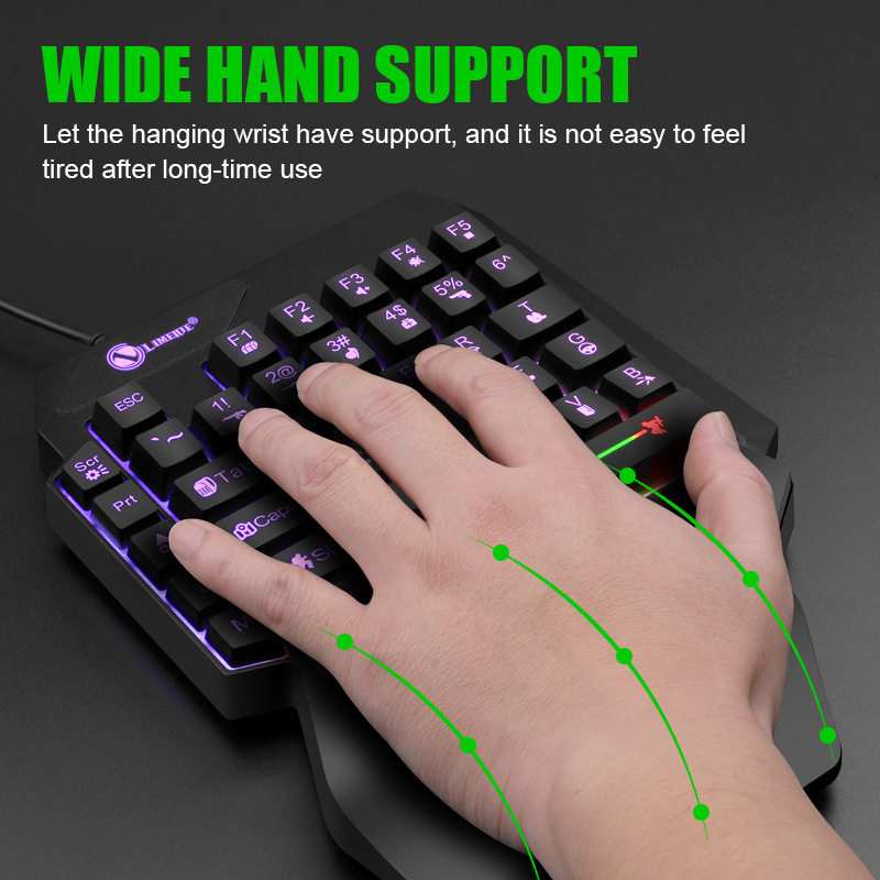 Limo GK103S LuminouS Gaming Keyboard Mechanical Feel Chicken Throne One-handed Keyboard Mobile Phone Keyboard and MouSe Converter