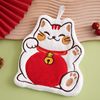 Cross-Border Dropshipping Lucky Cat Hand Towel, Hanging Small Towel, Coral Velvet, Absorbent, Cute Cartoon Hand Towel, Souvenir