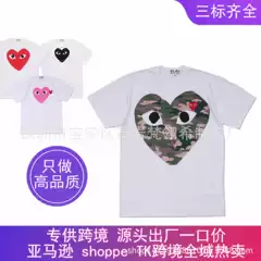 Play Polka Dot Big Heart Comme Des Garçons Rei Kawakubo Heart T-Shirt Men's Trendy Brand Unisex Style Supports One Piece Seamless Wholesale