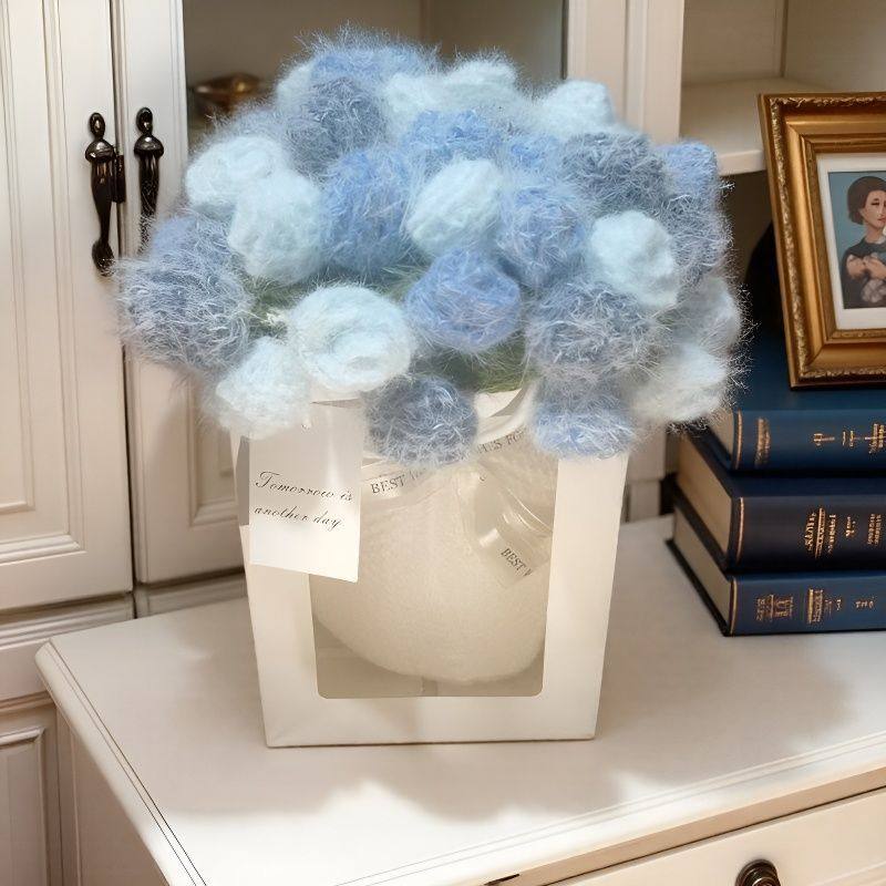 Finished Gradient Rose Bud Blanket Woven Handmade Blanket Girlfriend Best Friend Blanket Rose Gift Manufacturer