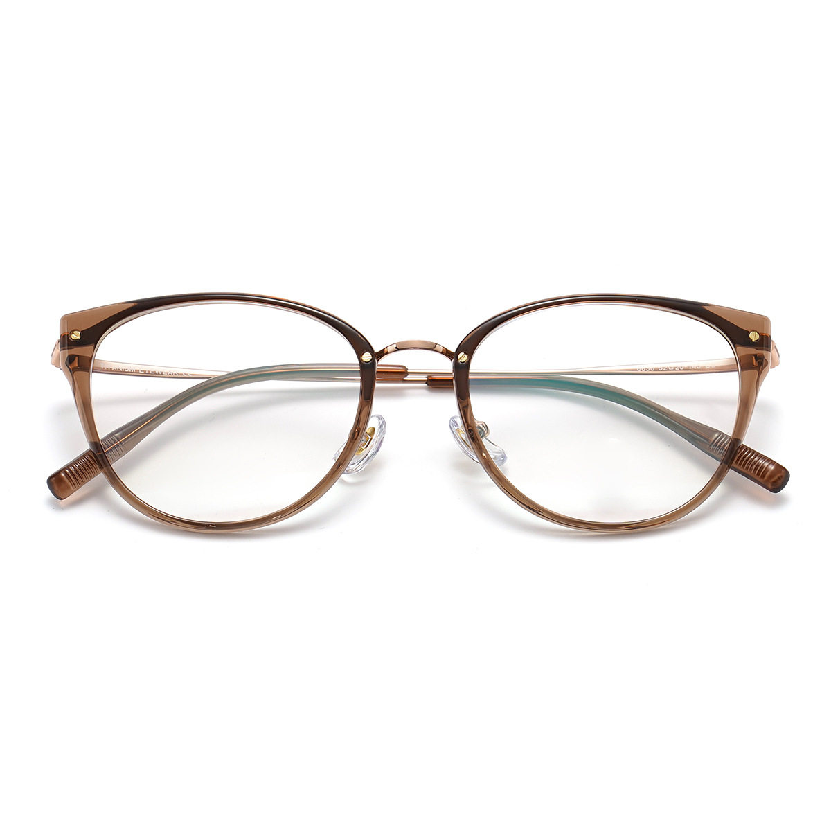 Net red plain pure titanium mirror leg glasses frame wholesale 6636 retro cold brown myopia TR90 frame Danyang glasses