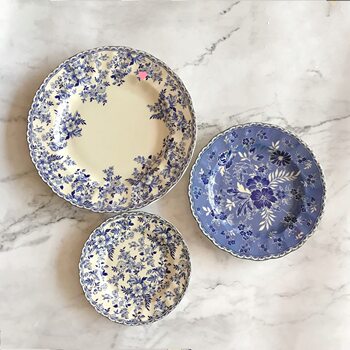 Foreign trade original order British Original JBS Blue and white Ceramic Chinese and Western-style Underglaze Color Steak Plate Dinner Plate Dessert Bowl Home