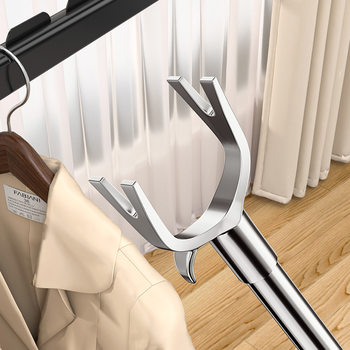 Clothes Pole, Household Clothes Drying Pole, Retractable and Extended Clothes Fork, Stainless Steel Clothes Drying Pole, Balcony Clothes Hanger