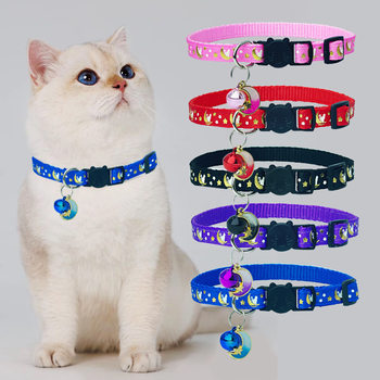 Pet collar bronzing cat collar reflective anti-suffocation kitten safety buckle ultra light collar source manufacturers wholesale