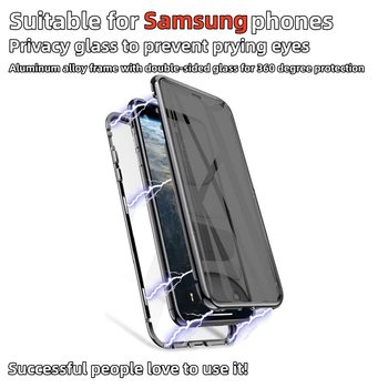 Suitable for Samsung s25ultra anti-peep mobile phone case magnetic king 24/23/22 double-sided glass metal magnetic sleeve