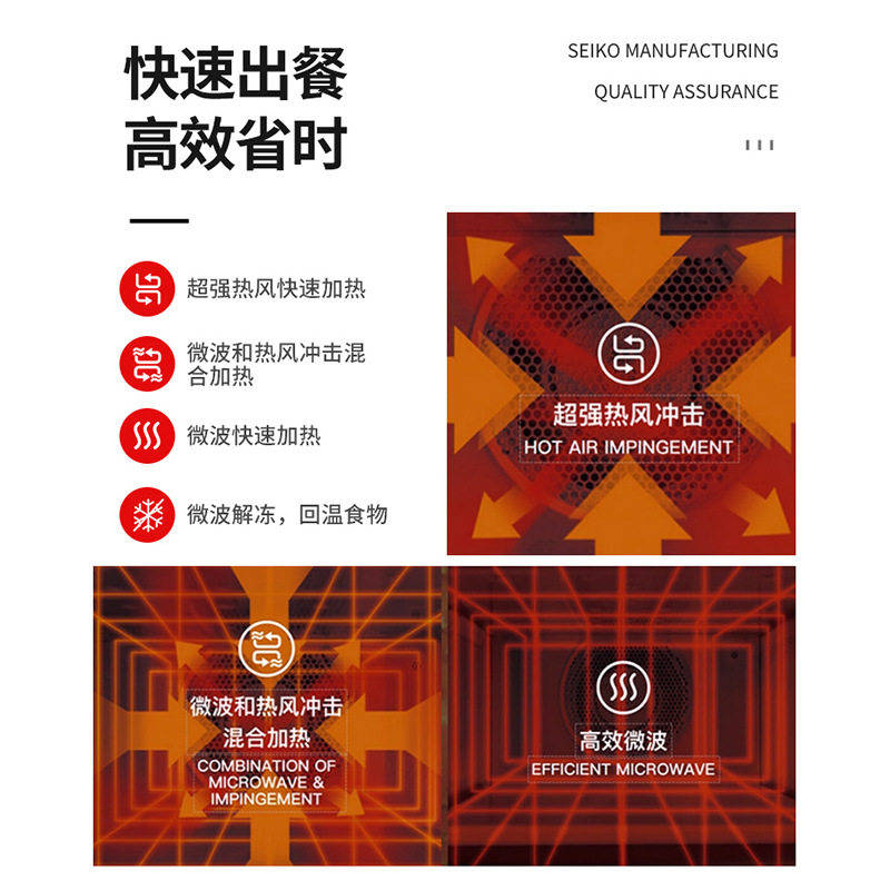 千麦商用微波热风烤箱高端智能电烤箱商用热风循环披萨烘烤炉