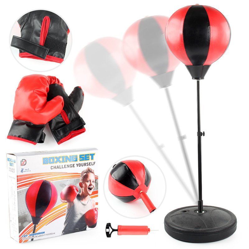 Adult Leisure Decompression Toy Tumbler Vertical Boxing Speed Ball Sports Training Equipment Inflatable Boxing Batting Set