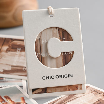 New native texture high-grade rice white card color printing clothing tag custom clothes hanging clothing label custom