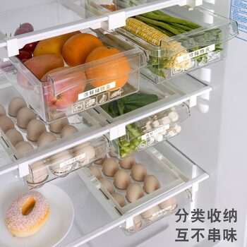 Egg Storage Box Kitchen Transparent Refrigerator Storage Box Drawer-Type Food Dumpling Box Freezer Storage Crisper