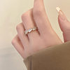Sunrise Irregular Micro-inlaid Zircon Ring Women's Opening Adjustable Niche Advanced Sense Ring Cross-border Wholesale New