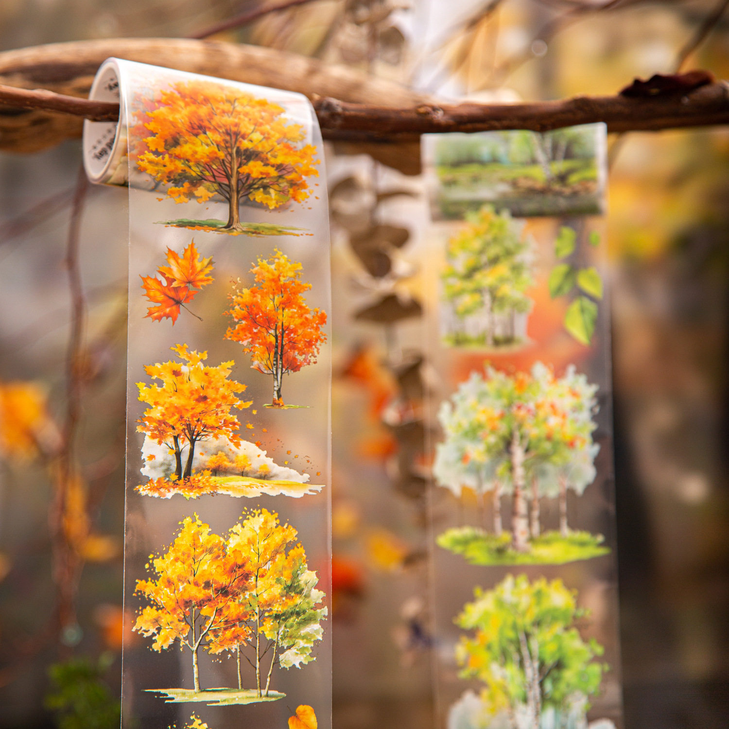 Tree and Forest Series Beautiful Day Tape Tree Forest Landscaping Handbook Material Recycling Stickers 6 Styles