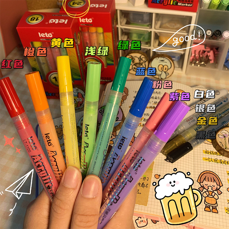 Net Red Red Book Recommend Propylene Mark Pen 12/18/24Color Shoes Graffiti Ceramics Painting Child Pen  网红小红书推荐丙烯马克笔12/18/24色鞋子涂鸦陶瓷画画儿童记号笔 Net Red Red Book Recommend Propylene Mark Pen 12/18/24Color Shoes Graffiti Ceramics Painting Child Pen 