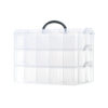Fixed Large Three-Layer Transparent Portable Plastic Storage Box Jewelry Toy Storage Accessories Cosmetic Lego Box