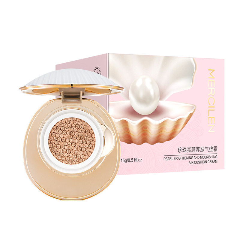Mengxi Blue Pearl brightening skin nourishing air cushion BB cream natural concealer long-lasting cc cream non-makeup oil control liquid foundation