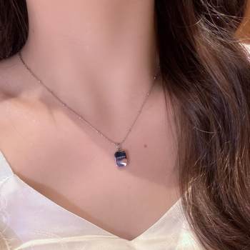 Titanium Steel Pendant High-grade Geometric Square Letter Pendant Necklace Women's Personality Simple All-match Elegant Necklace