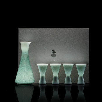 Ceramic White Wine Cup Light Luxury White Wine Dispenser Household Chinese Wine Set