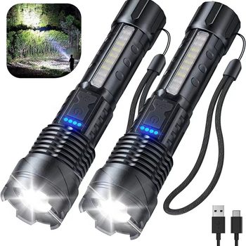 Multifunctional outdoor flashlight aluminum alloy laser searchlight car portable work light LED warning light