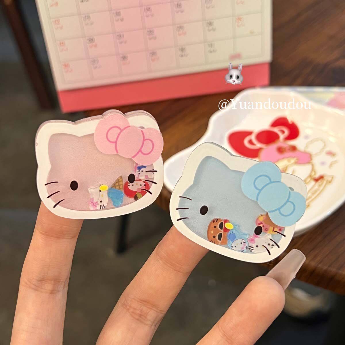 卡通相机支架凯蒂猫手机壳侧边甜美kitty手持拍摄手持卡通支架