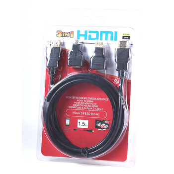 HDMI to HDMI Hd Adapter Cable Version 1.4 Three-In-One Mini HDMI Micro HDMI Interface 1080P