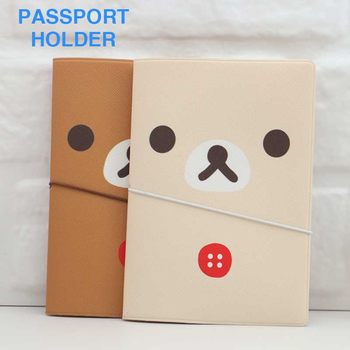 Rilakkuma Leather Passport Holder, Ticket Holder, Document Holder, Cross-Border Travel and Study Abroad Document Protection Cover