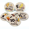 Foreign Trade Hot-Selling Round Wooden Milestone Card Baby Photography Gift Commemorative Card Month Card Photography Milestone
