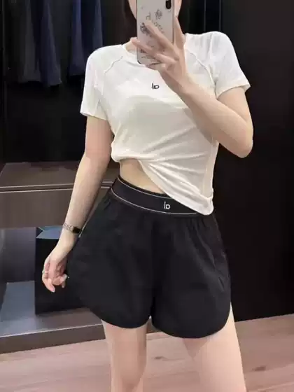 Correct Version of Ao New Yoga Women's Running Training Fitness Quick-Drying Slimming Look Loose High-Waisted Casual Sports Shorts