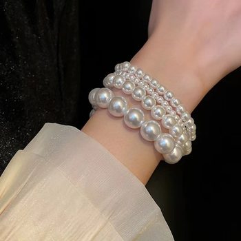 Purely Handmade Cross-Border High-Quality Resin Imitation Pearl Bracelet Wedding Photo Bride Bridesmaid Female Accessories Bracelet
